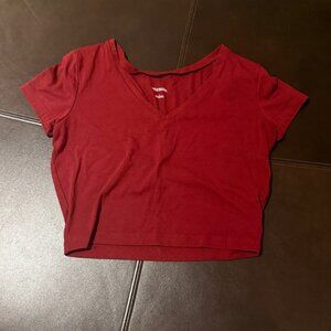 Wild Fable Red/Burgundy V-Neck Top